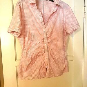 Cute pink and white maternity blouse